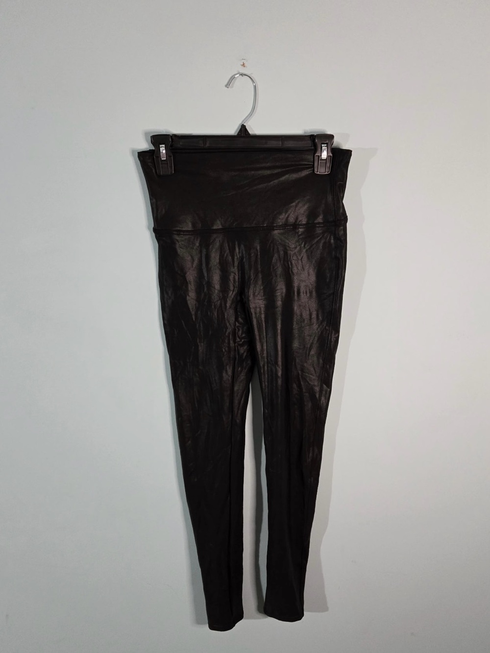 SPANX Black Faux Leather High-Rise Leggings